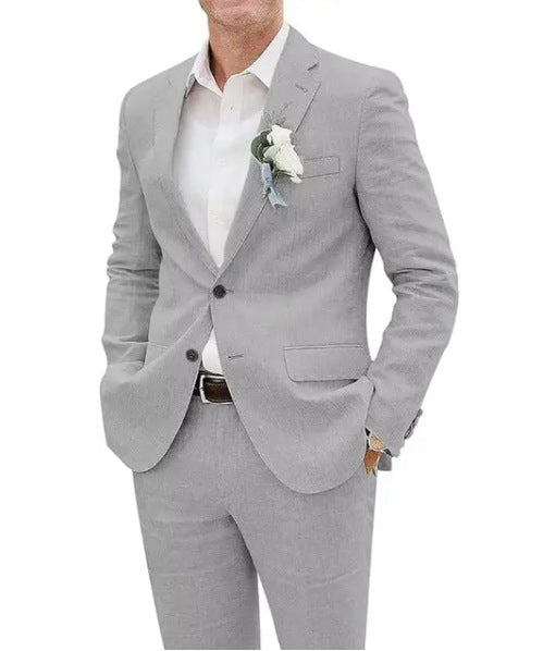 Linen Two-Piece Suit Structured Blazer and Trouser Set – Ballo