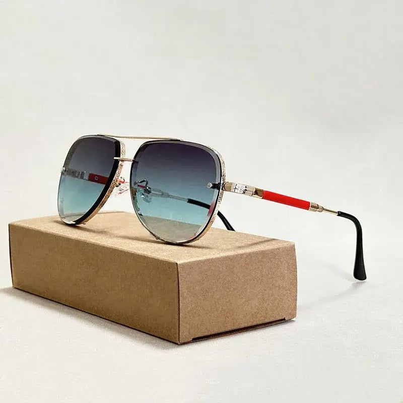 Aviator Sunglasses Metal Frame Gradient Lenses – Soren