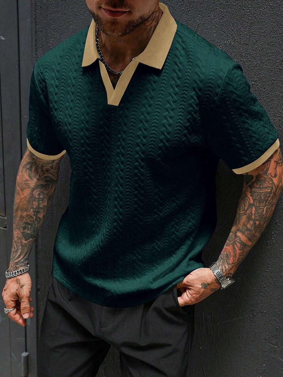 Mens Polo Shirt Contrast Binding Knit Short Sleeve – Valron