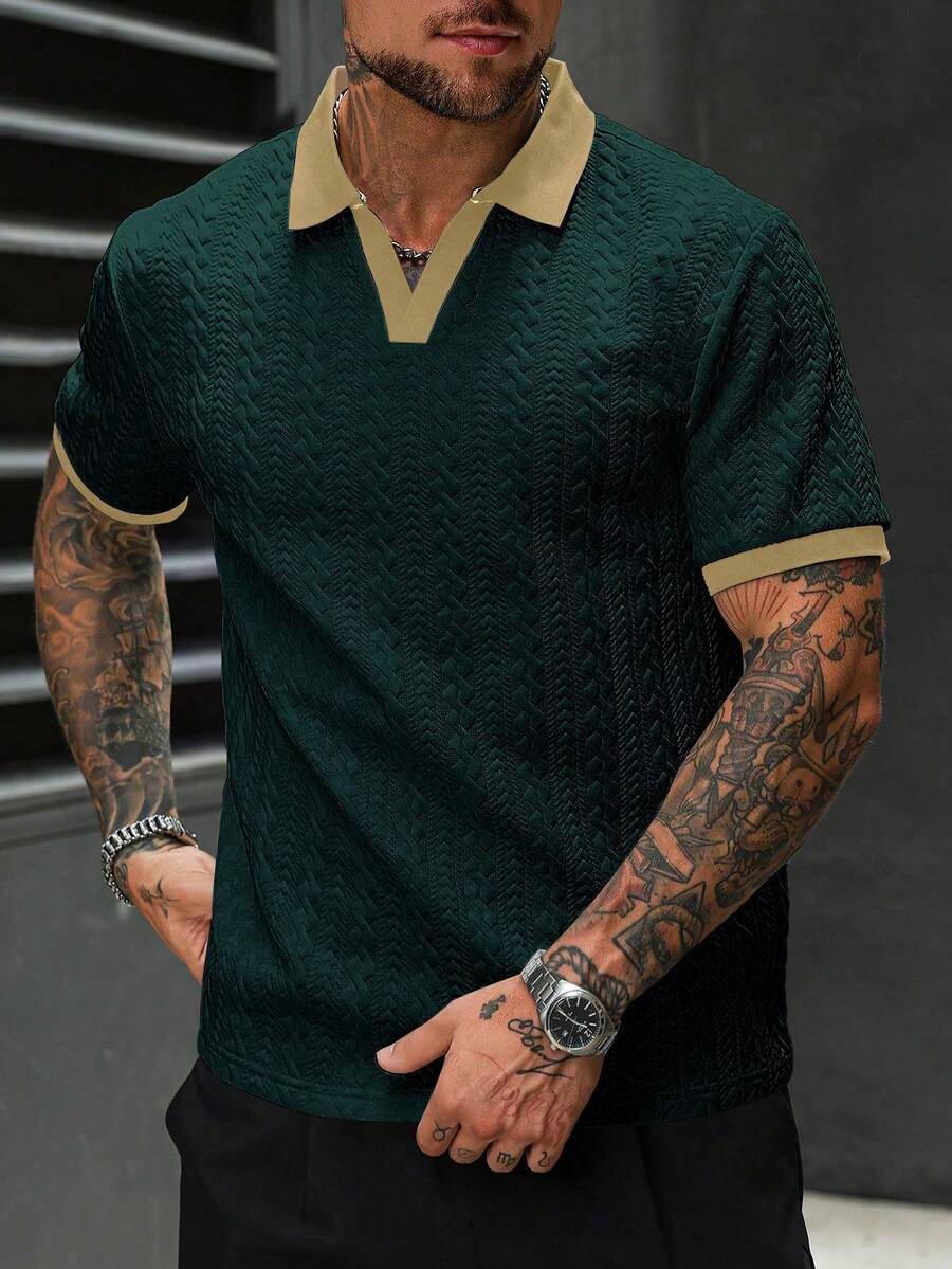 Mens Polo Shirt Contrast Binding Knit Short Sleeve – Valron