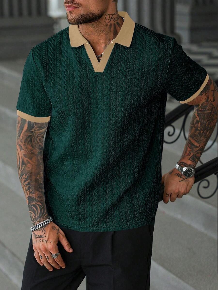 Mens Polo Shirt Contrast Binding Knit Short Sleeve – Valron