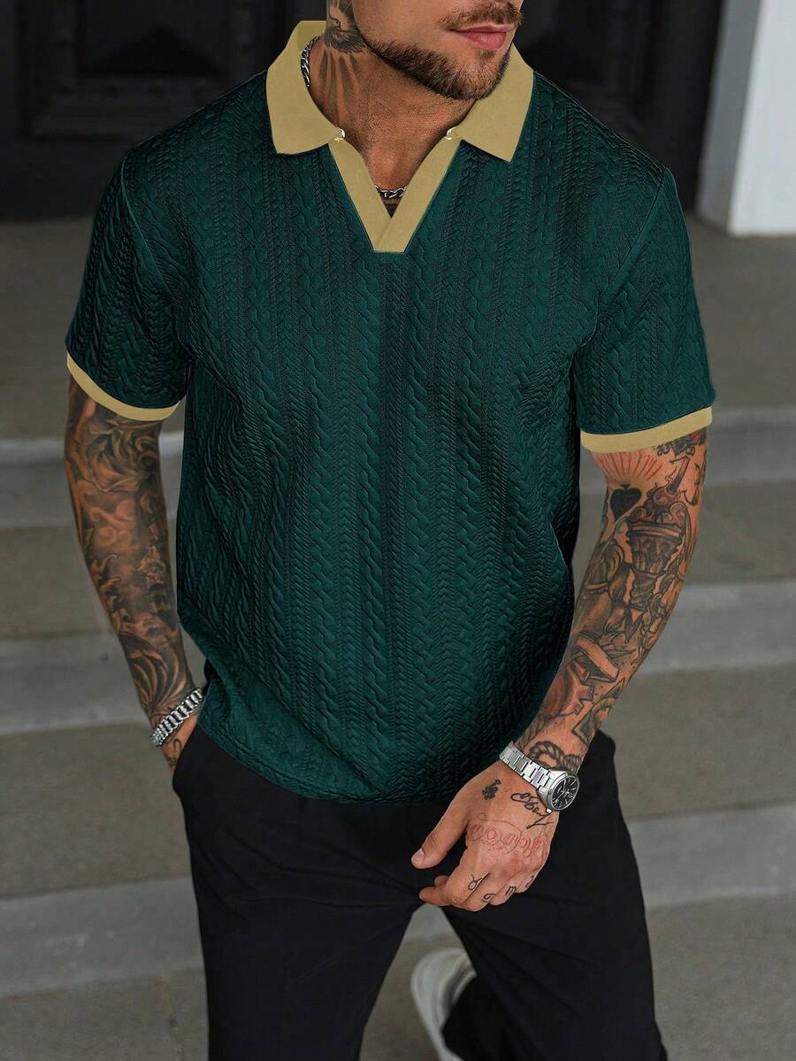 Mens Polo Shirt Contrast Binding Knit Short Sleeve – Valron