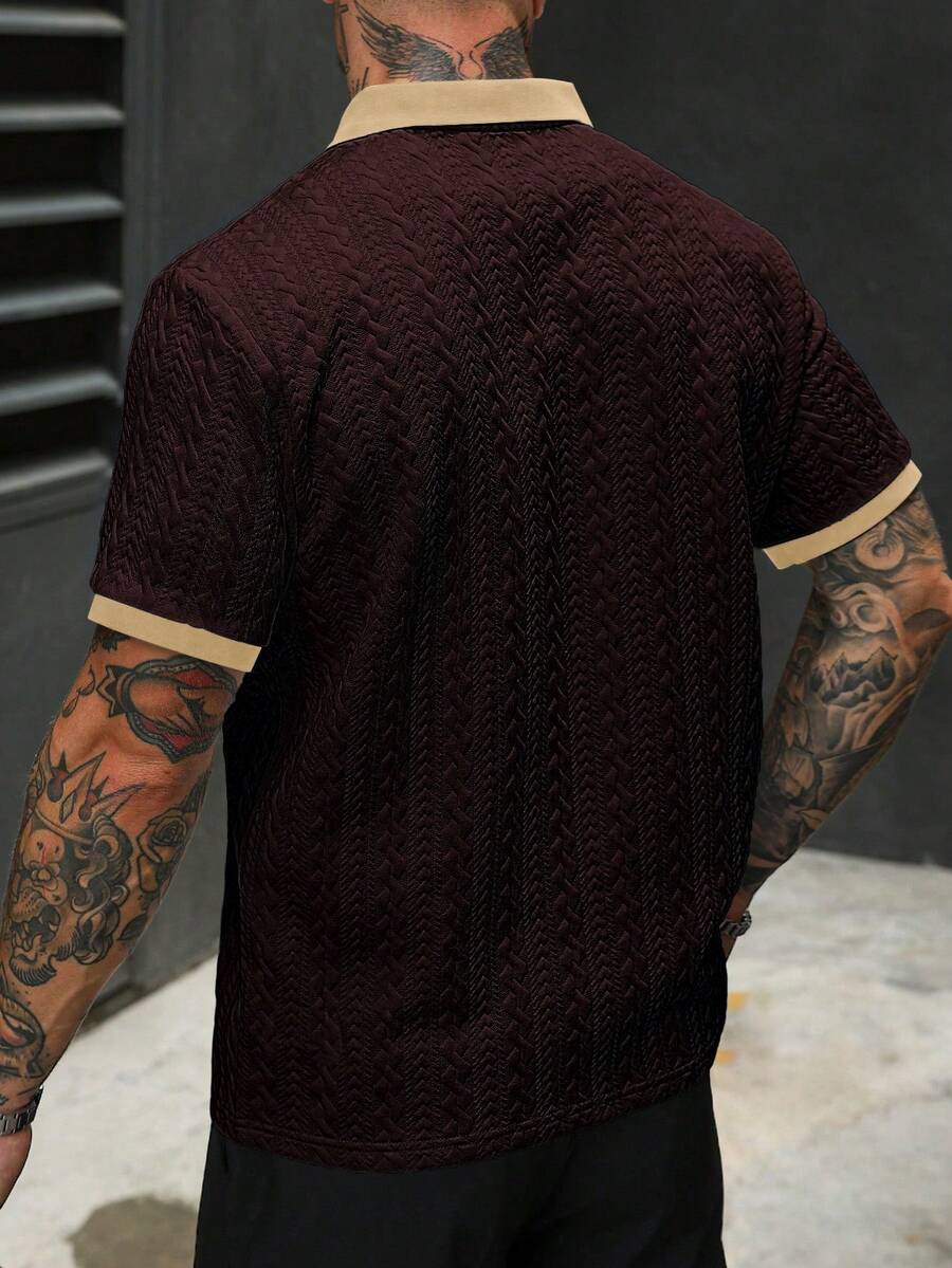 Mens Polo Shirt Contrast Binding Knit Short Sleeve – Valron