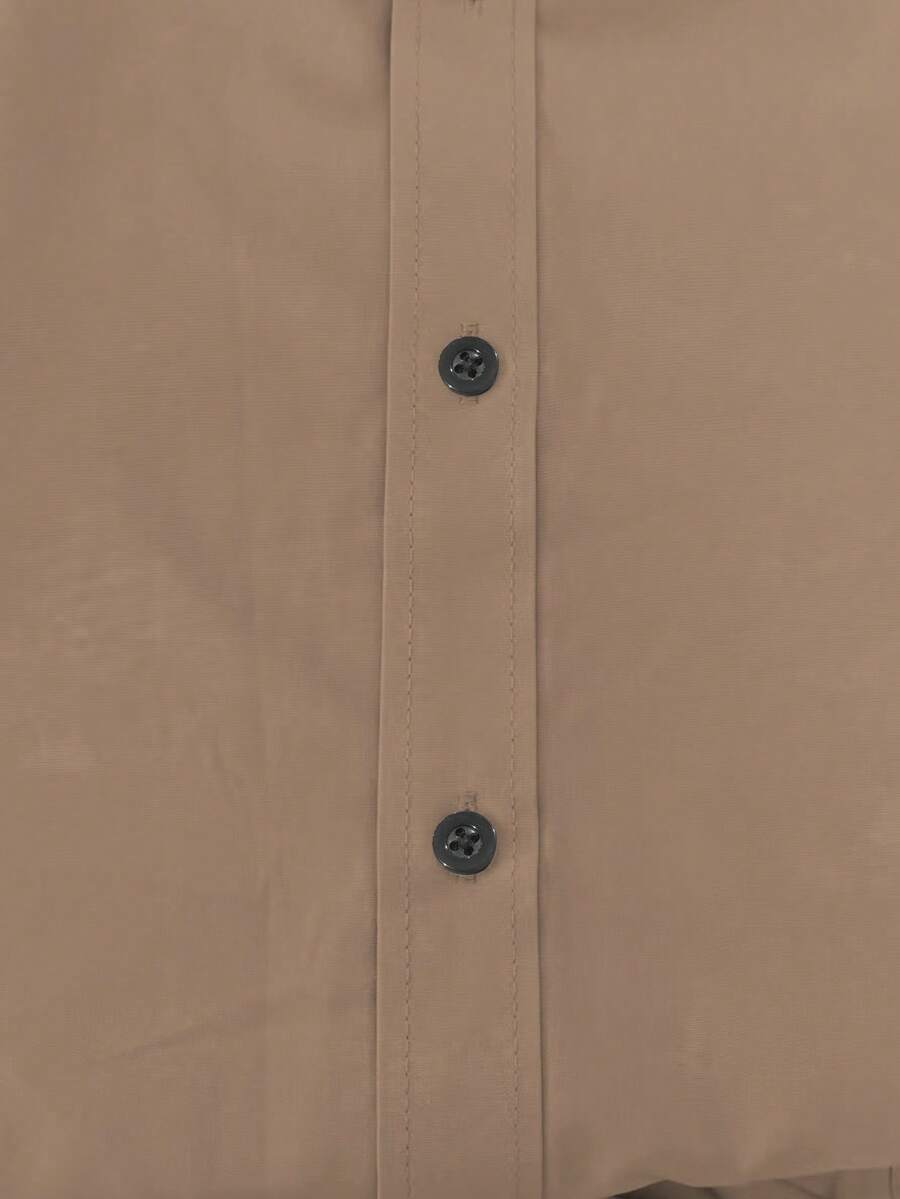 Shirt Shop Stand Collar Button-Up Long Sleeve Polyester Stretch – Marvo