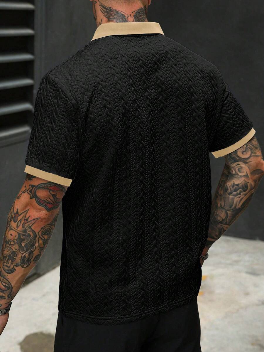Mens Polo Shirt Contrast Binding Knit Short Sleeve – Valron
