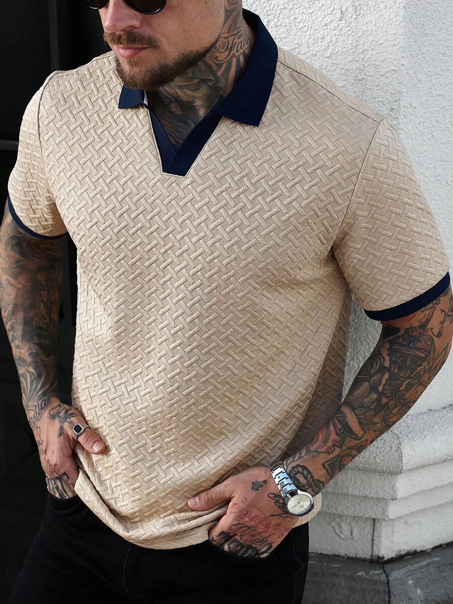 Mens Polo Shirt Contrast Binding Knit Short Sleeve – Valron
