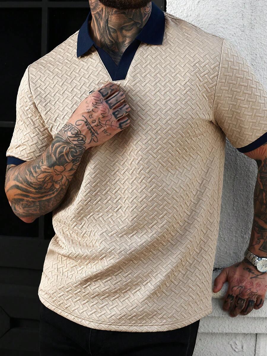 Mens Polo Shirt Contrast Binding Knit Short Sleeve – Valron