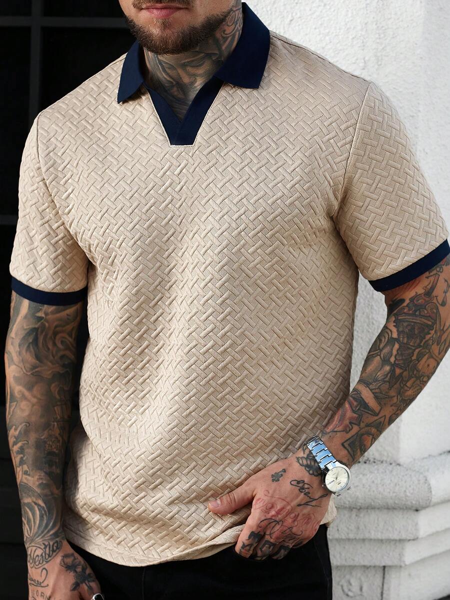 Mens Polo Shirt Contrast Binding Knit Short Sleeve – Valron