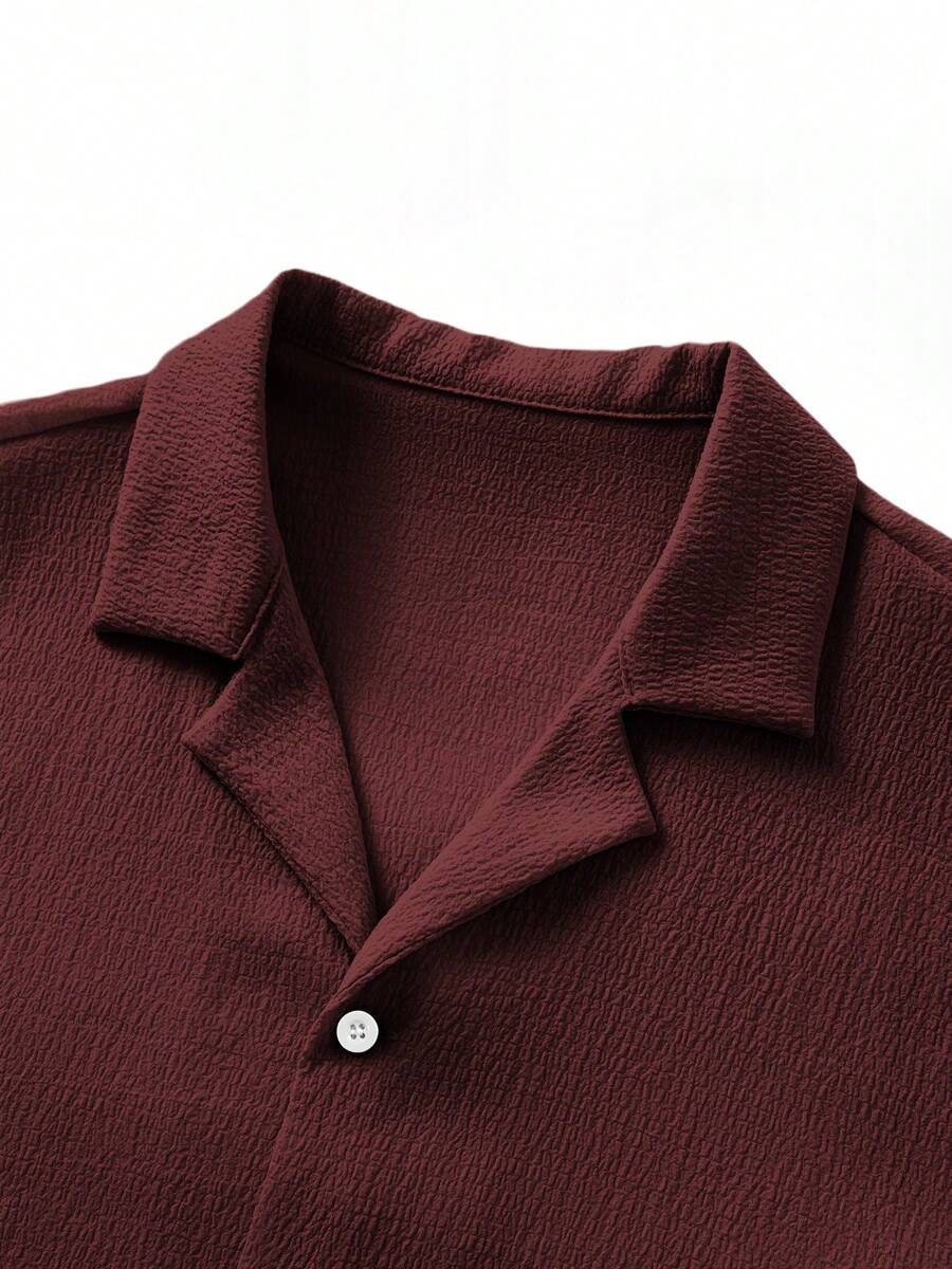 Mens Pant and Shirt Set Jacquard Short Sleeve Button-Up – Vornel