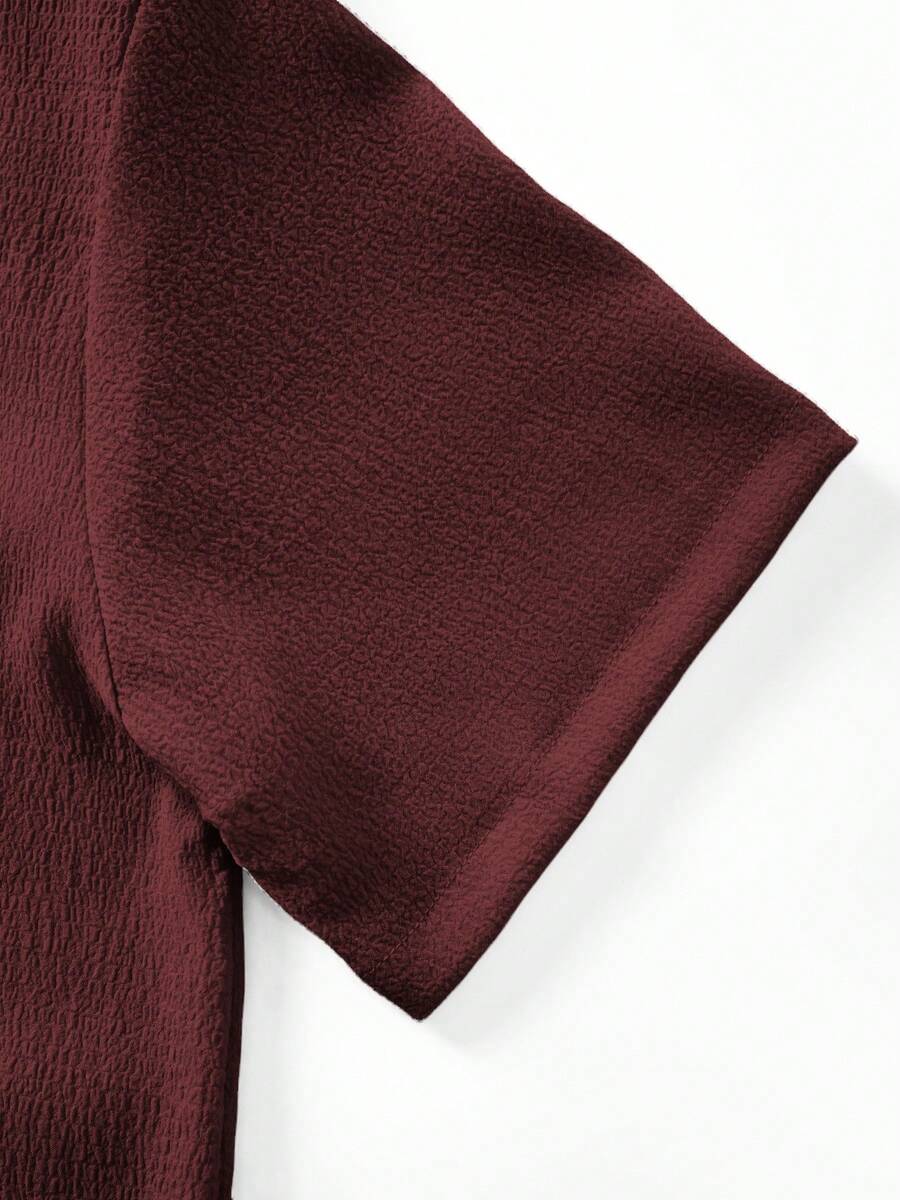 Mens Pant and Shirt Set Jacquard Short Sleeve Button-Up – Vornel