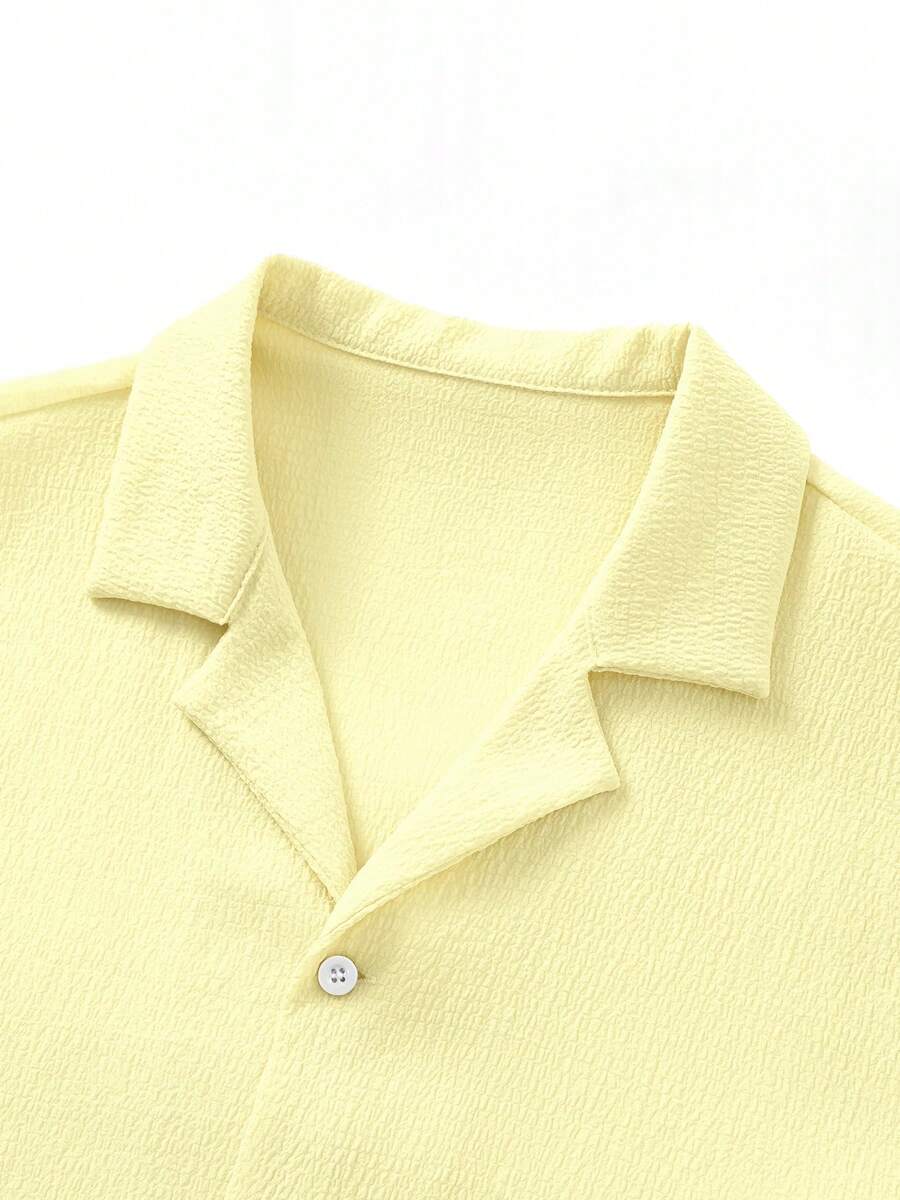 Mens Pant and Shirt Set Jacquard Short Sleeve Button-Up – Vornel