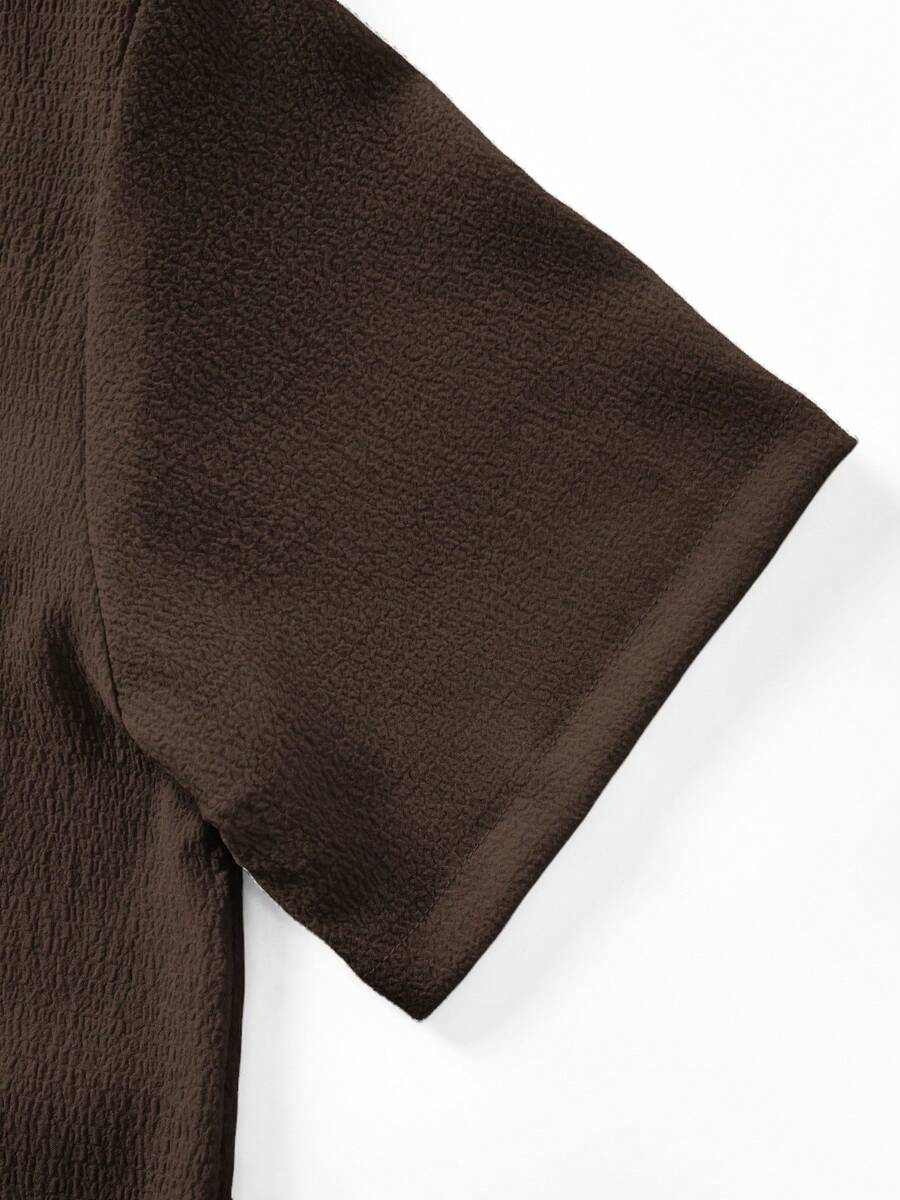 Mens Pant and Shirt Set Jacquard Short Sleeve Button-Up – Vornel