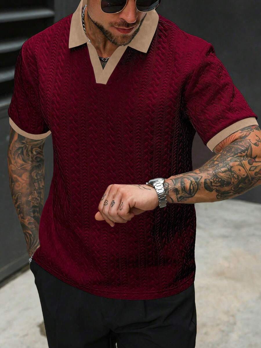 Mens Polo Shirt Contrast Binding Knit Short Sleeve – Valron