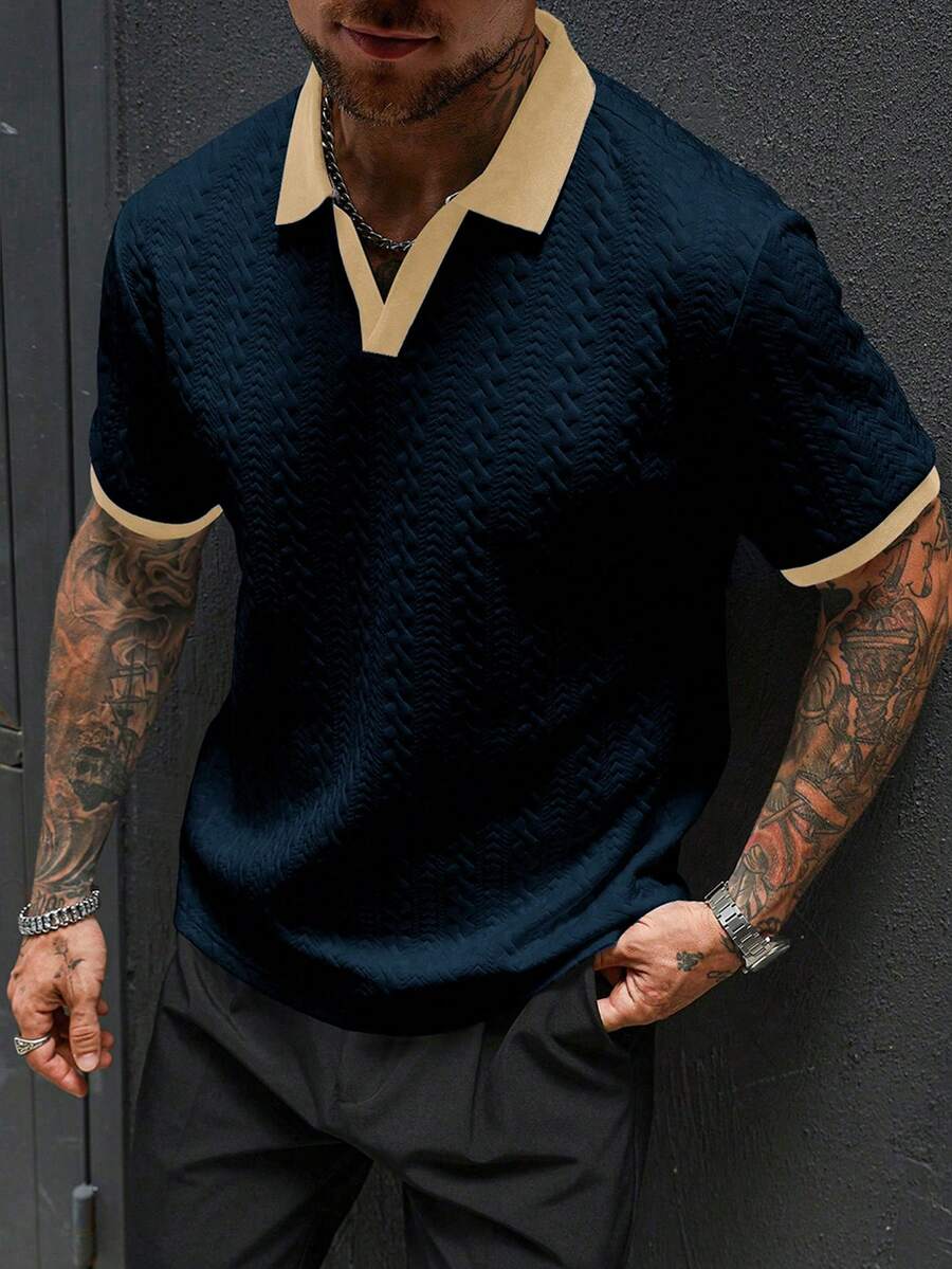 Mens Polo Shirt Contrast Binding Knit Short Sleeve – Valron