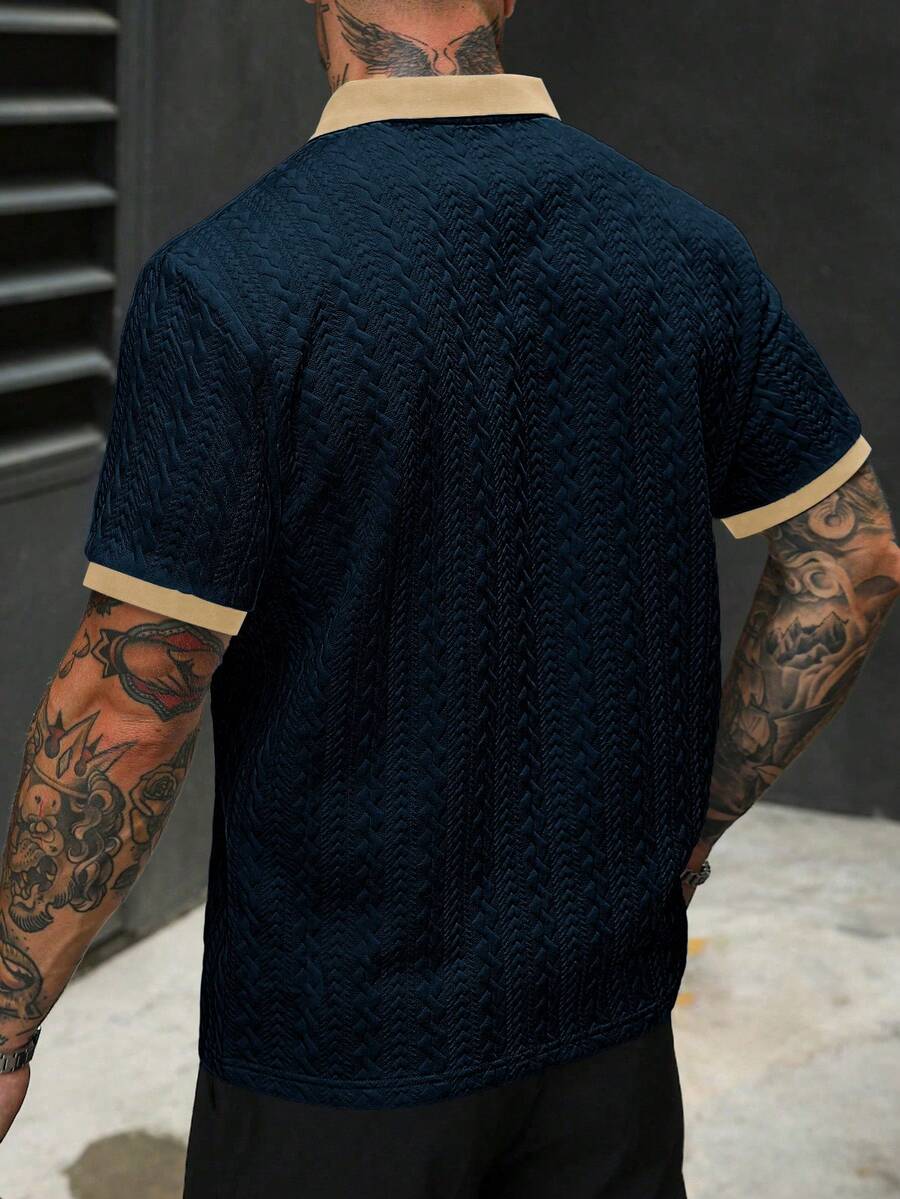 Mens Polo Shirt Contrast Binding Knit Short Sleeve – Valron