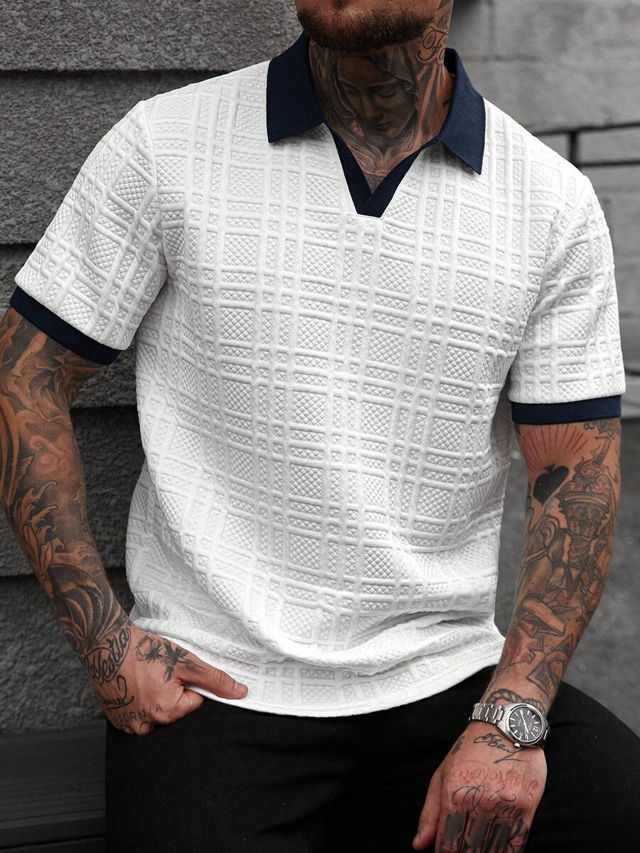 Mens Polo Shirt Contrast Binding Knit Short Sleeve – Valron