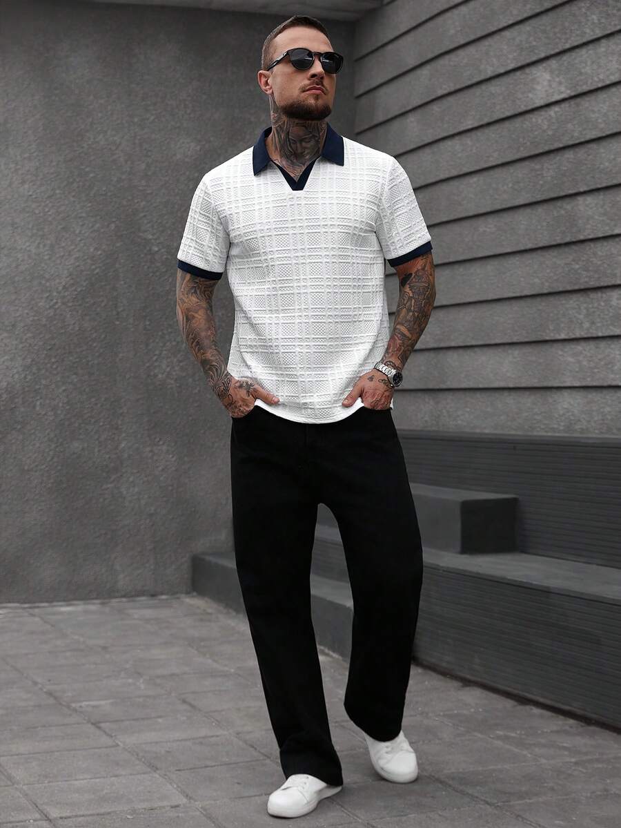 Mens Polo Shirt Contrast Binding Knit Short Sleeve – Valron