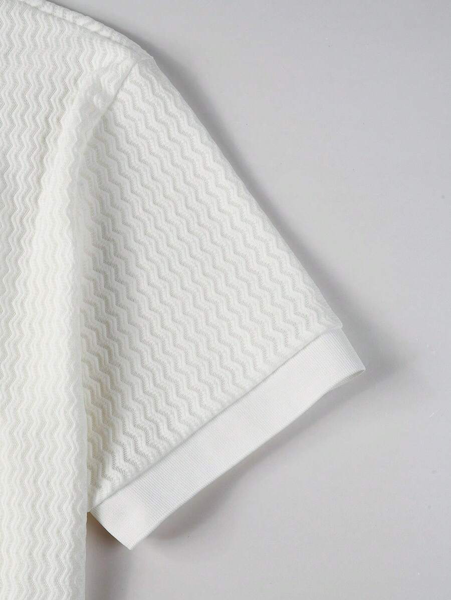 Mens Polo Shirt Geometric Jacquard Knit Short Sleeve – Valron