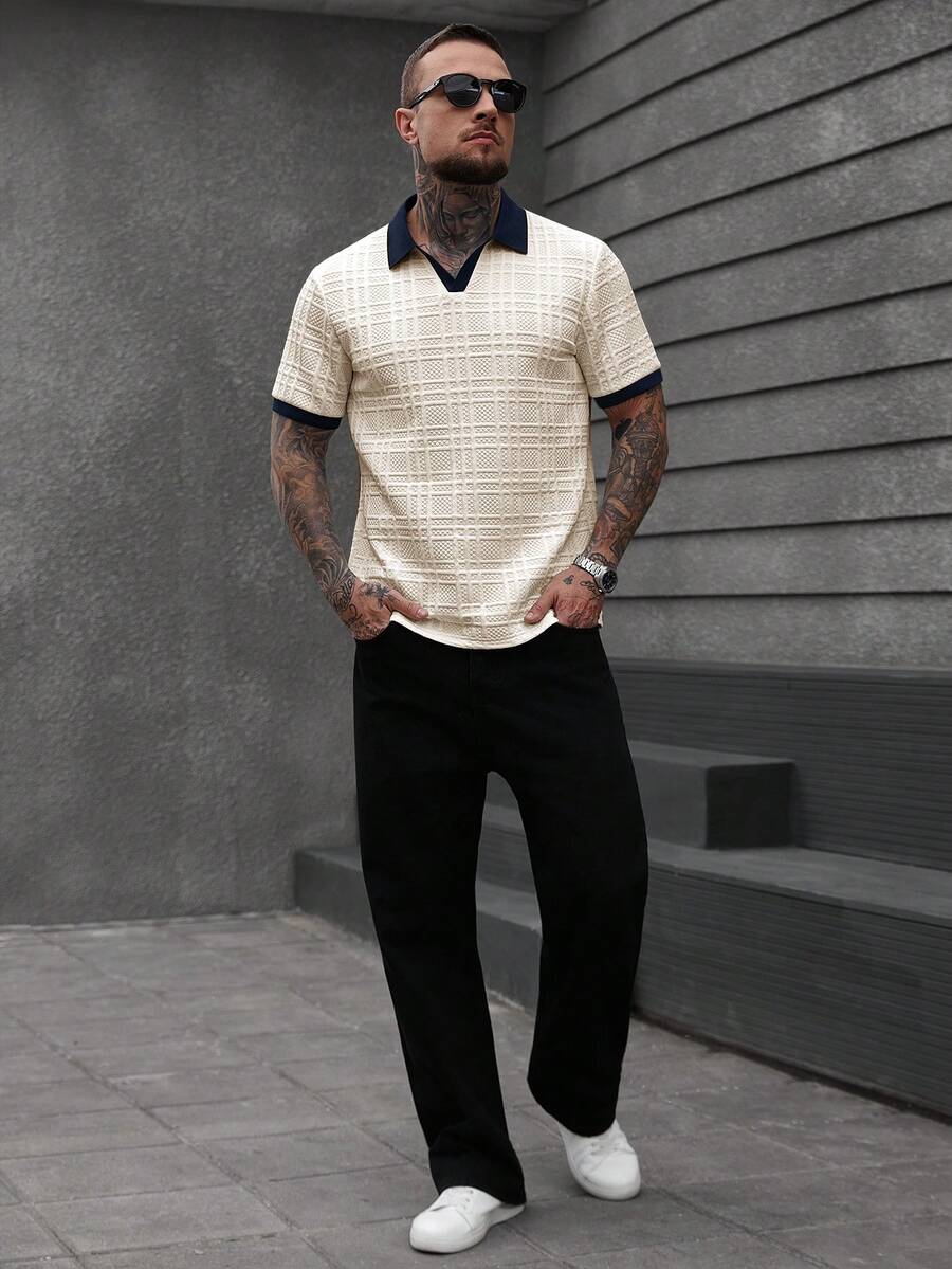 Mens Polo Shirt Contrast Binding Knit Short Sleeve – Valron