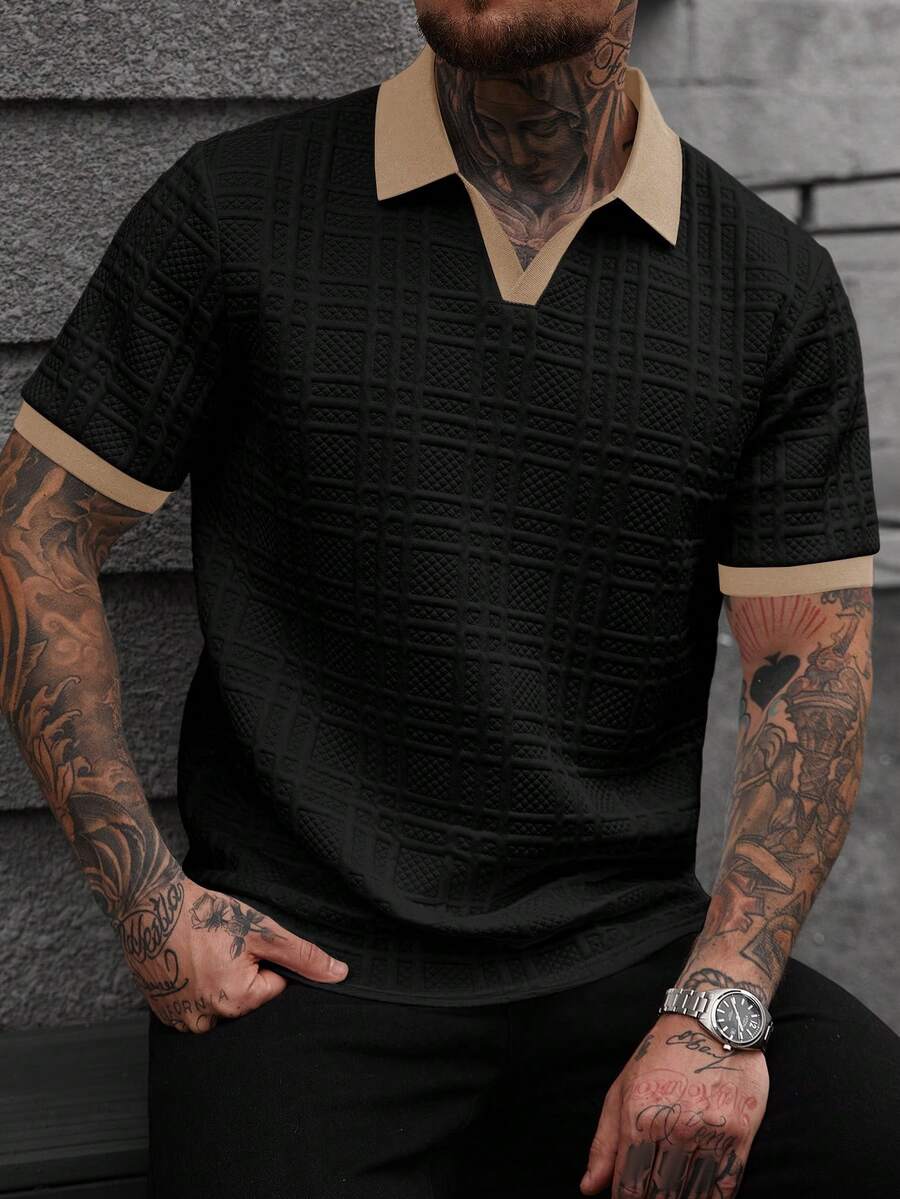 Mens Polo Shirt Contrast Binding Knit Short Sleeve – Valron
