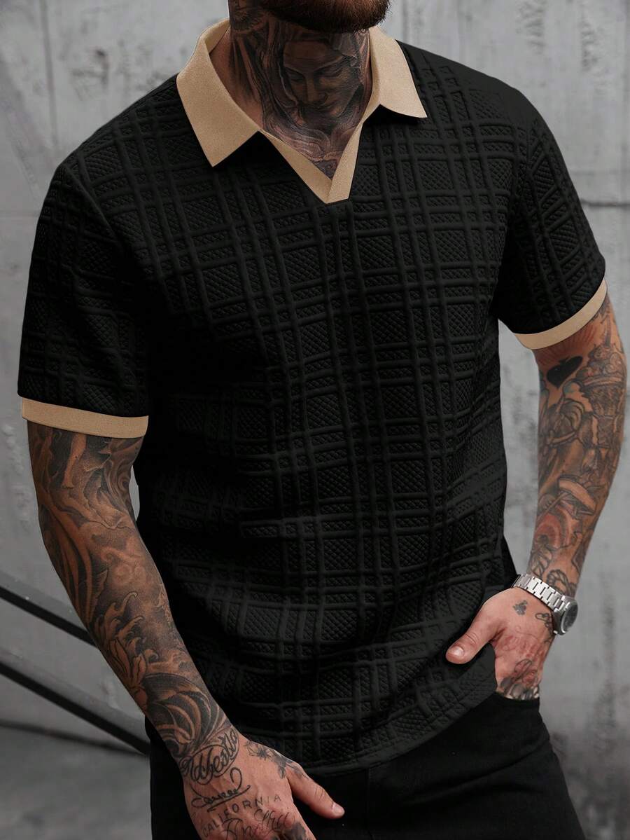 Mens Polo Shirt Contrast Binding Knit Short Sleeve – Valron