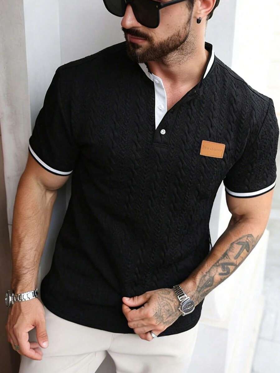 Mens Polo Shirt Contrast Binding Knit Short Sleeve – Valron