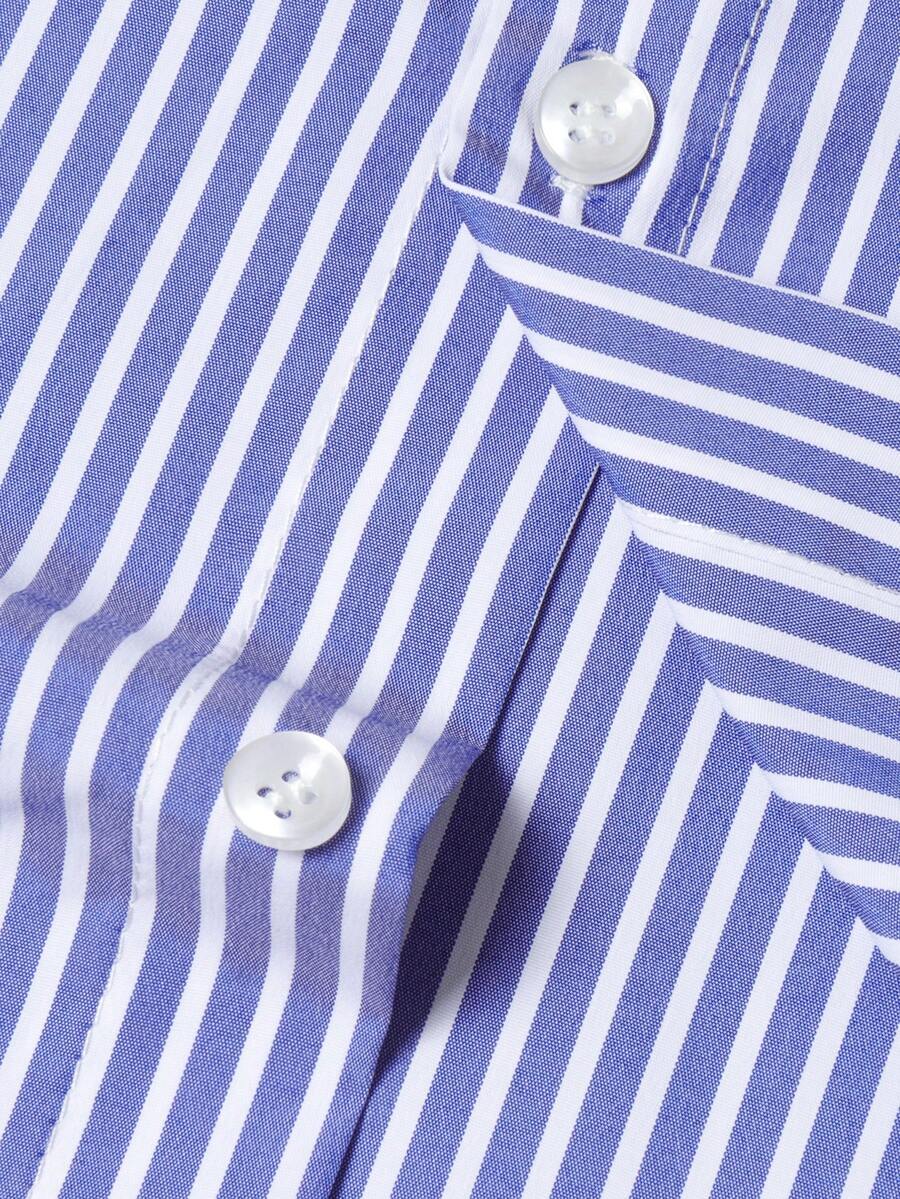 Shirt Shop Stand Collar Button-Up Long Sleeve Polyester Stretch – Marvo