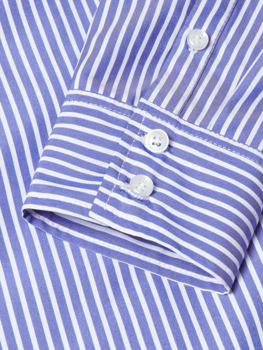 Shirt Shop Stand Collar Button-Up Long Sleeve Polyester Stretch – Marvo