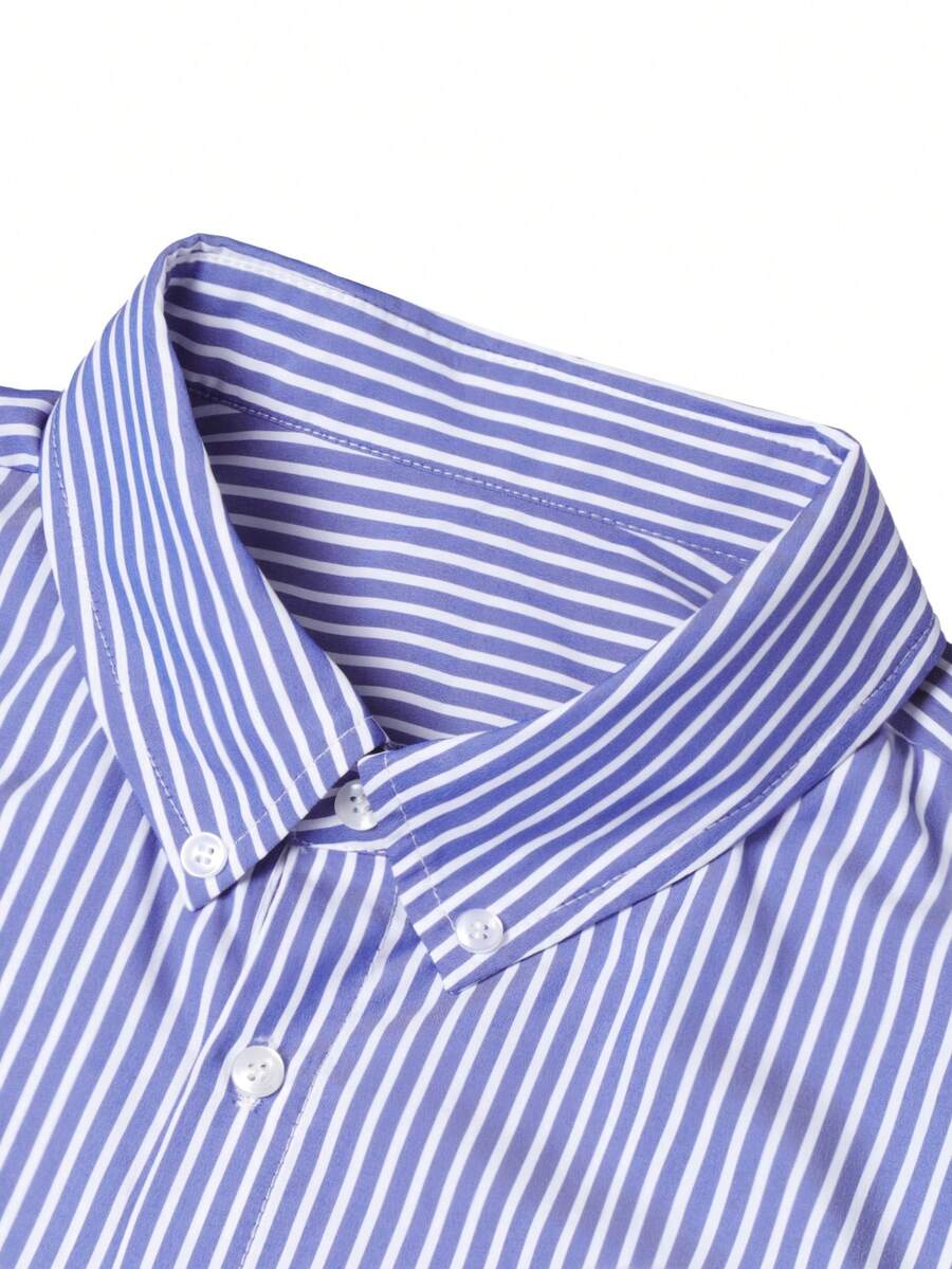 Shirt Shop Stand Collar Button-Up Long Sleeve Polyester Stretch – Marvo