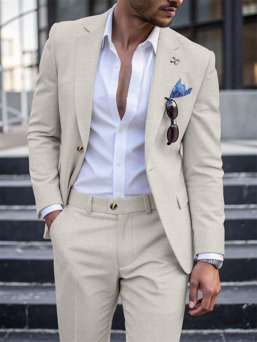 Men's Suit Blazer and Pants Set Slim Business Formal – Naldo