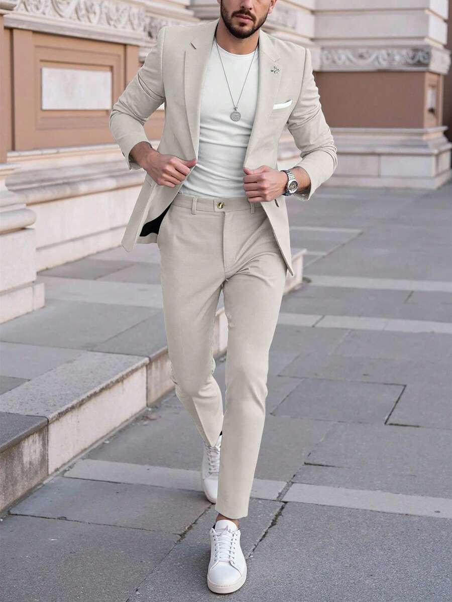 Men's Suit Blazer and Pants Set Slim Business Formal – Naldo