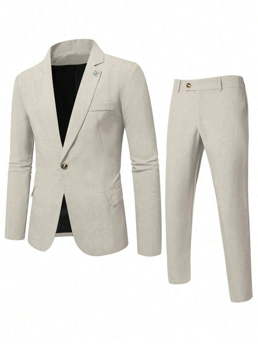 Men's Suit Blazer and Pants Set Slim Business Formal – Naldo