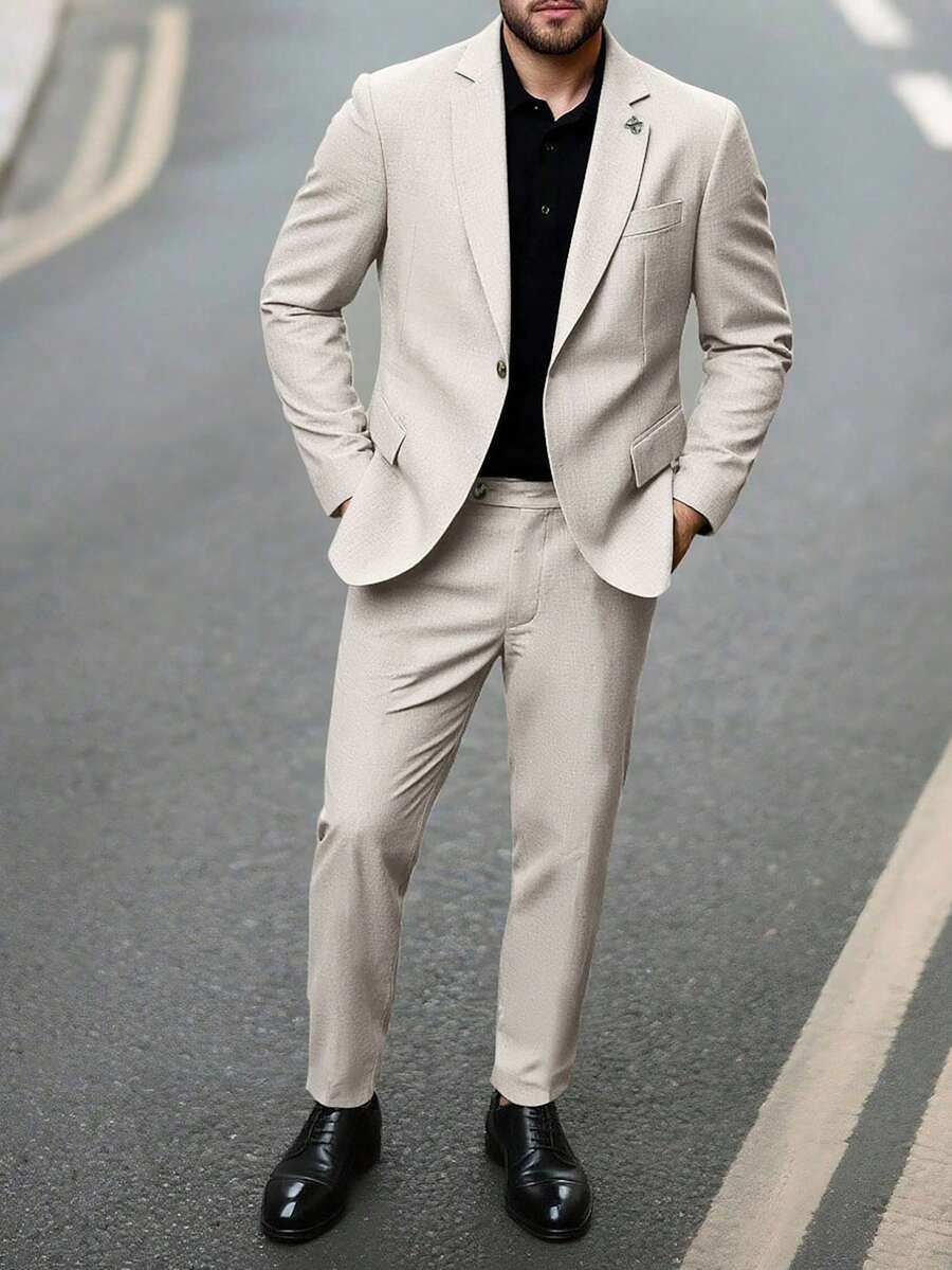 Men's Suit Blazer and Pants Set Slim Business Formal – Naldo