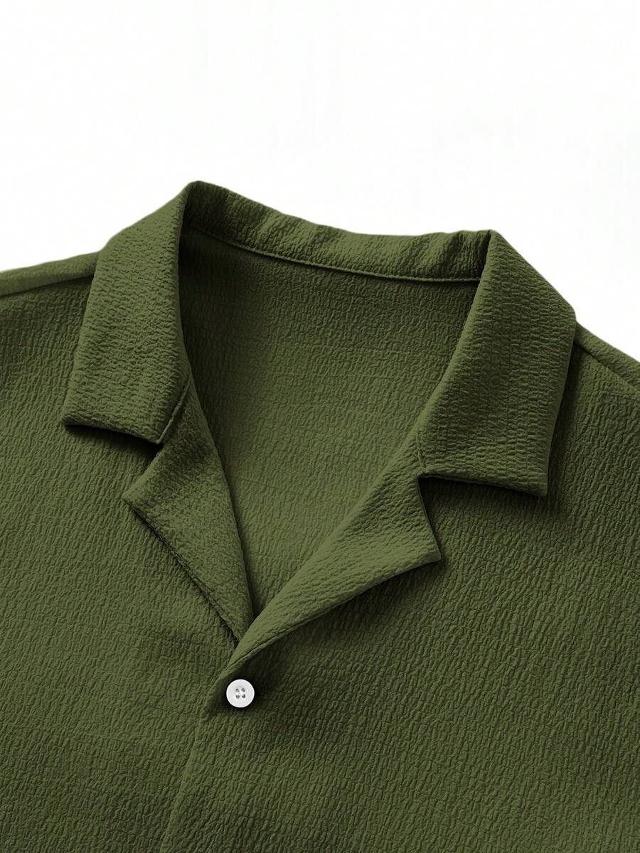 Mens Pant and Shirt Set Jacquard Short Sleeve Button-Up – Vornel