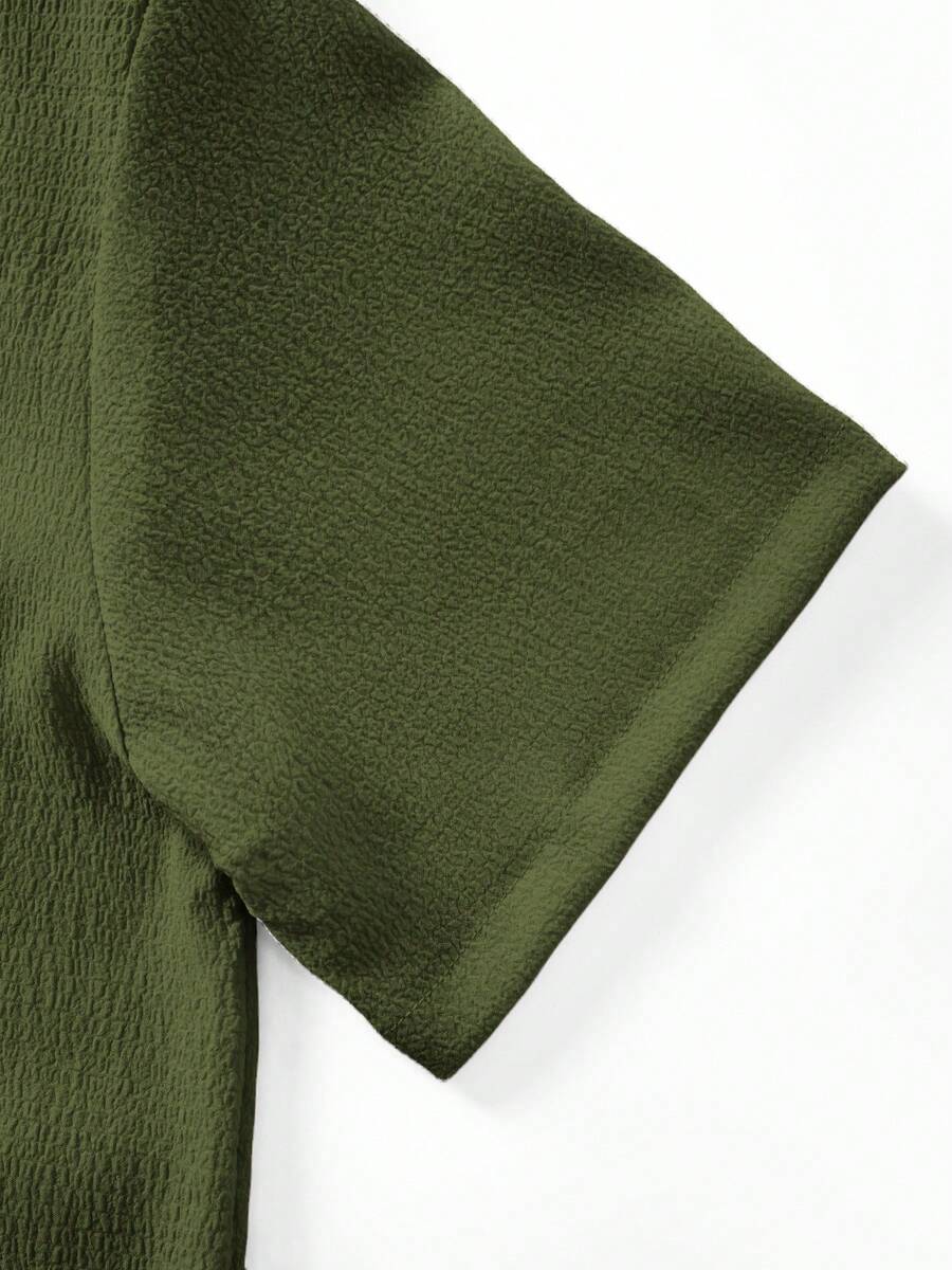 Mens Pant and Shirt Set Jacquard Short Sleeve Button-Up – Vornel