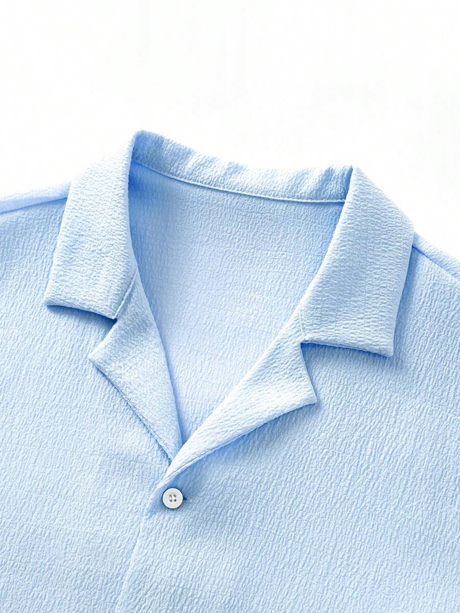 Mens Pant and Shirt Set Jacquard Short Sleeve Button-Up – Vornel