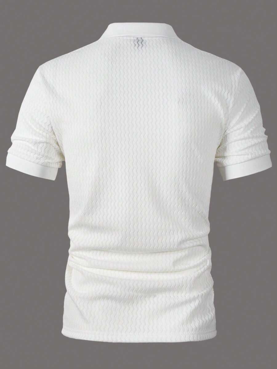Mens Polo Shirt Geometric Jacquard Knit Short Sleeve – Valron