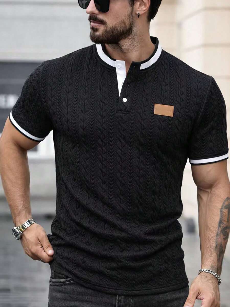 Mens Polo Shirt Contrast Binding Knit Short Sleeve – Valron