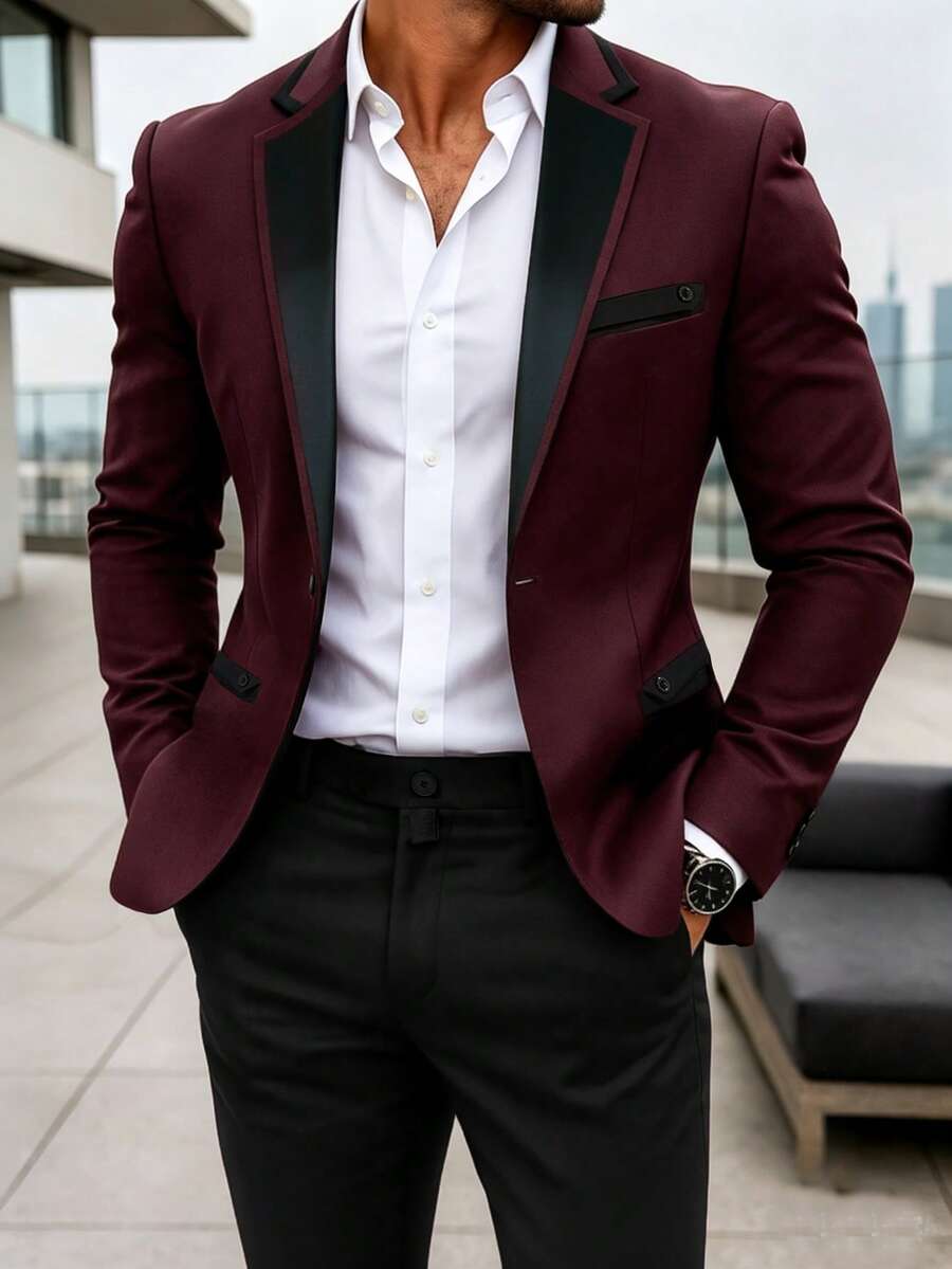 Mens Trouser Suit Shawl Collar Blazer Two-Piece Set – Vandro