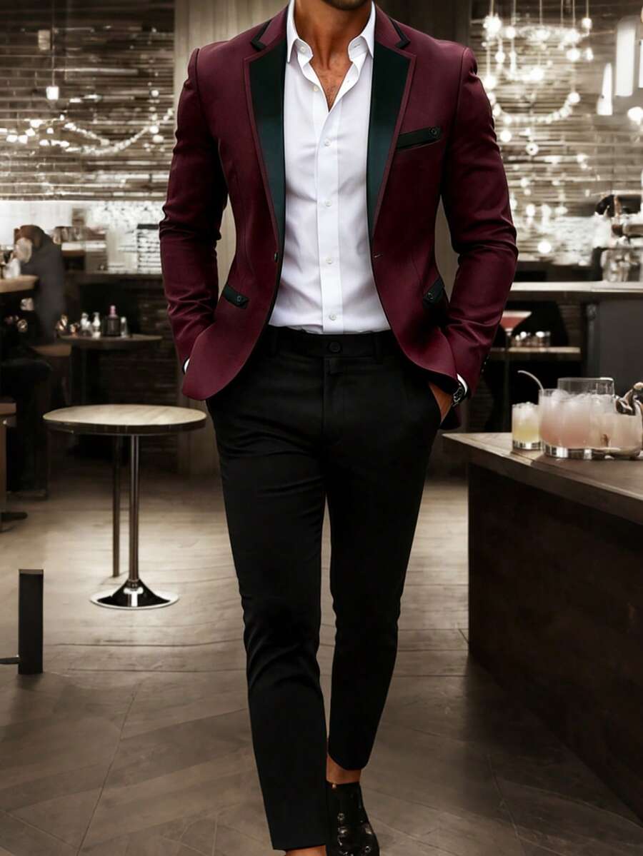 Mens Trouser Suit Shawl Collar Blazer Two-Piece Set – Vandro