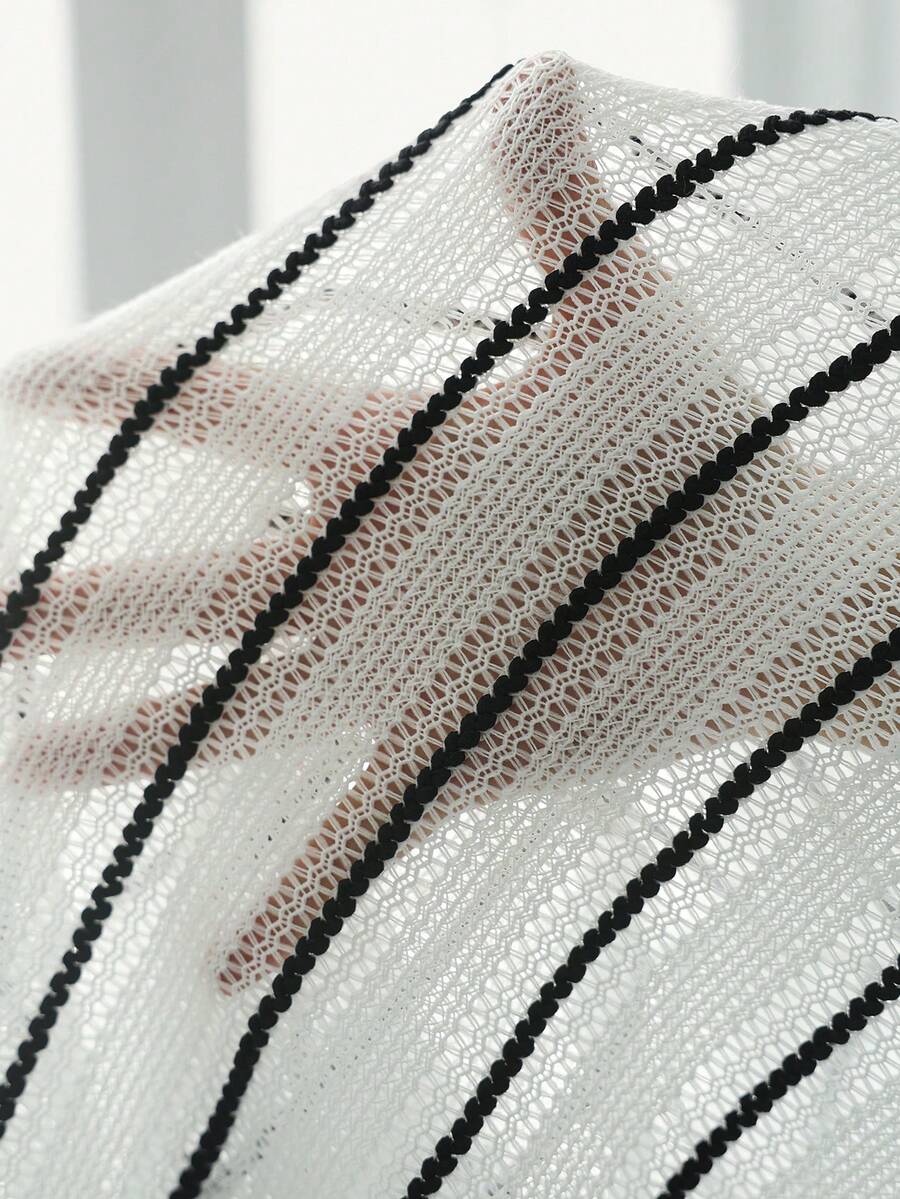 Mens Short Sleeve Crochet Shirt Jacquard Stripe Loose Fit – Darco