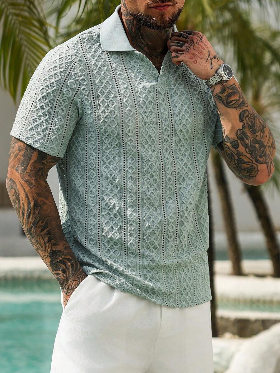 Mens Polo Shirt Contrast Binding Knit Short Sleeve – Valron
