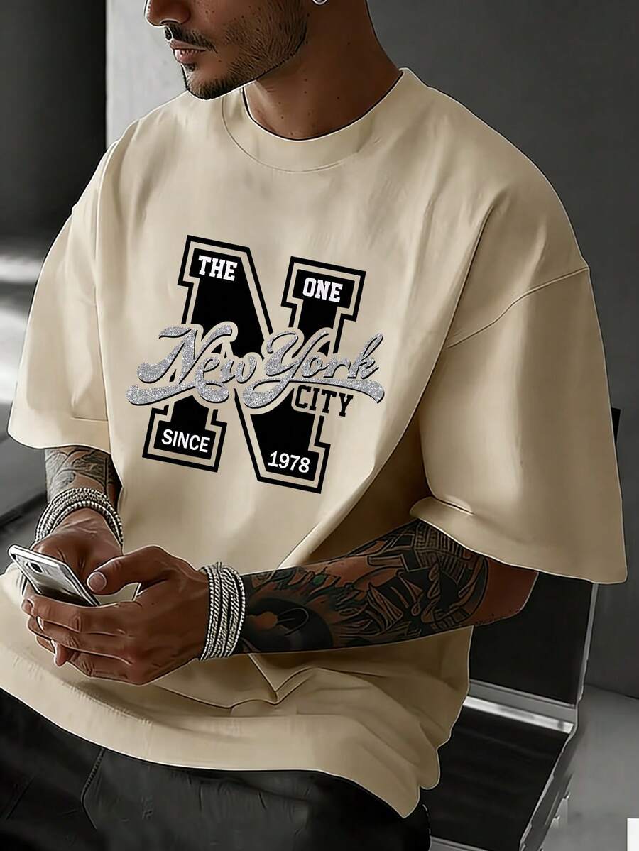 Men's T-Shirt Minimalist Graphic Drop Shoulder Short Sleeve – Corso