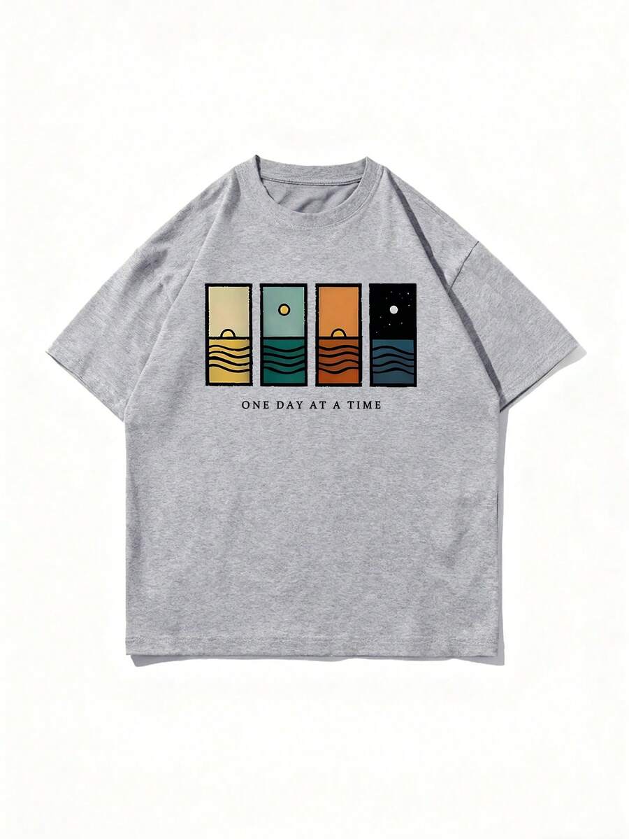 Men's T-Shirt Minimalist Graphic Drop Shoulder Short Sleeve – Corso