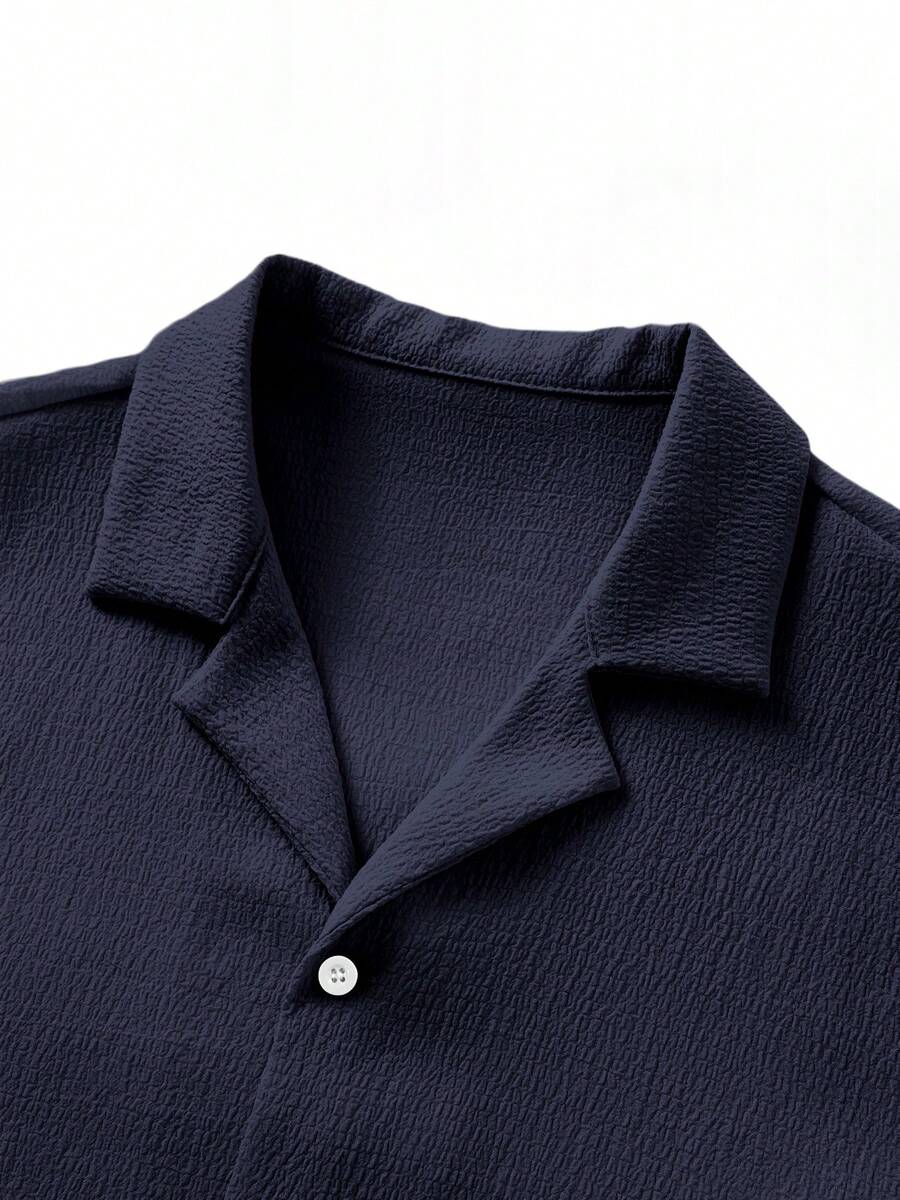 Mens Pant and Shirt Set Jacquard Short Sleeve Button-Up – Vornel