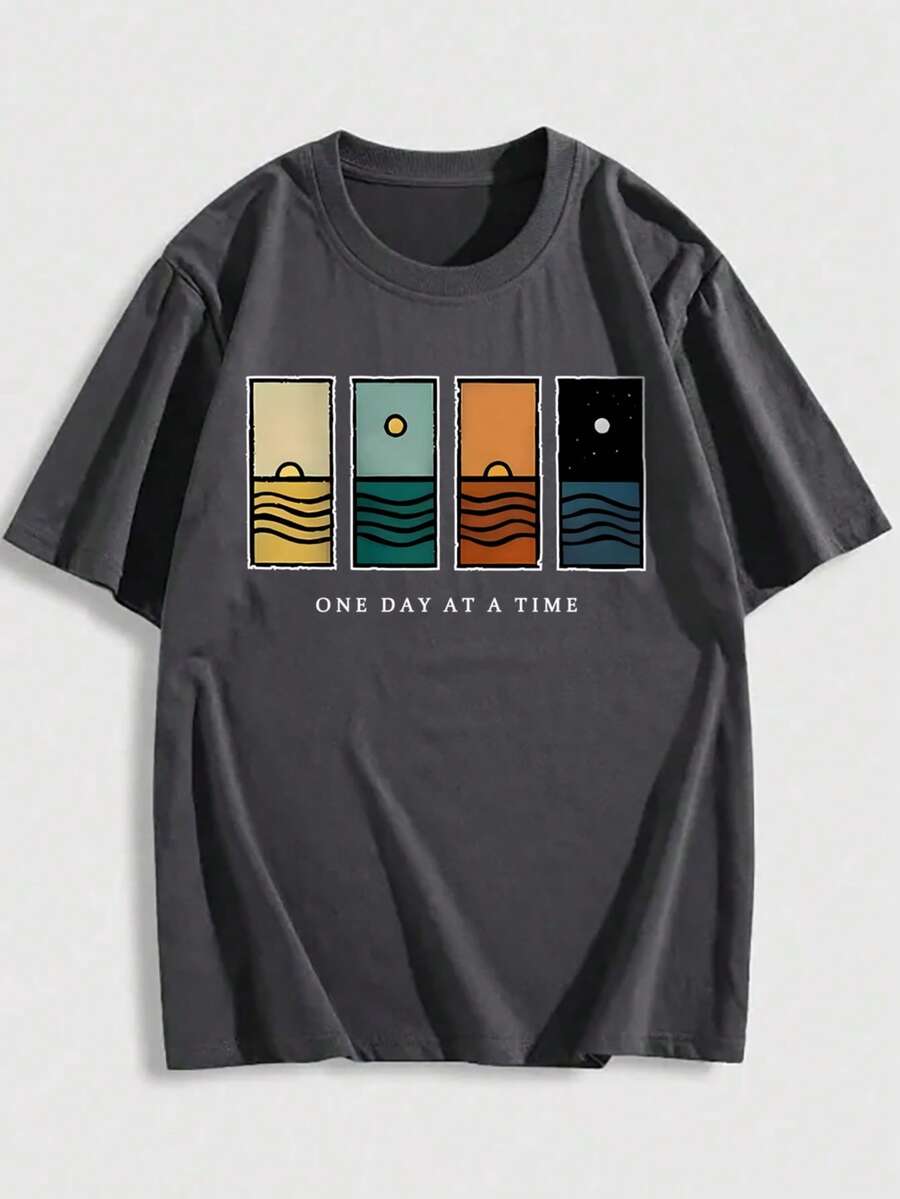 Men's T-Shirt Minimalist Graphic Drop Shoulder Short Sleeve – Corso