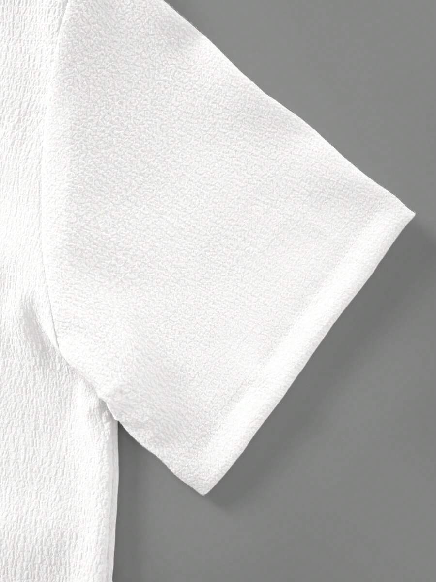 Mens Pant and Shirt Set Jacquard Short Sleeve Button-Up – Vornel