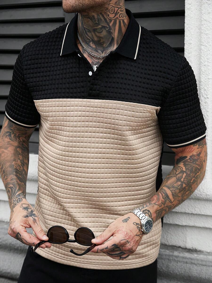 Mens Polo Shirt Contrast Binding Knit Short Sleeve – Valron
