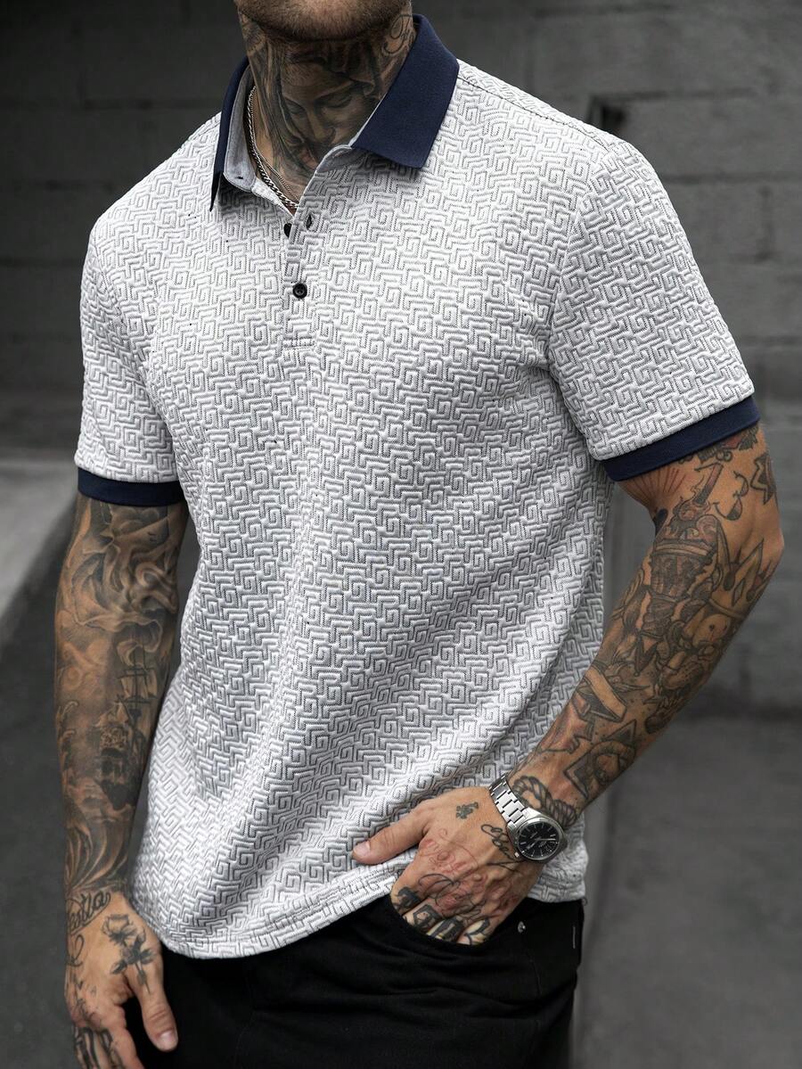 Mens Polo Shirt Contrast Binding Knit Short Sleeve – Valron