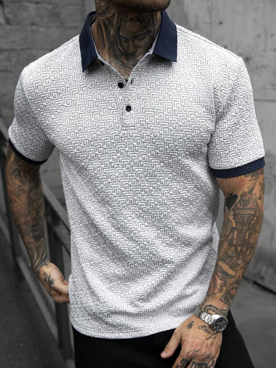 Mens Polo Shirt Contrast Binding Knit Short Sleeve – Valron